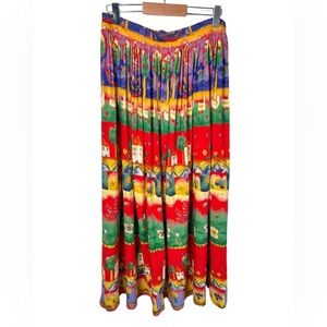 Vintage Coldwater Creek Duck House Garden Farm Maxi Skirt Made in USA